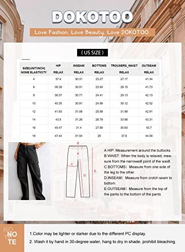 Dokotoo Cargo Pants Women High Waisted Baggy Straight Wide Leg Womens Green Pants Trendy 6 Pockets Straight Trousers Women Clothes Clothing 2024 Fashion Outfits Casual Womens Slacks - Bona Fide Fashion