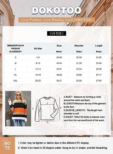 Dokotoo Sweaters for Women Round Neck Striped Cute Winter Pullover Sweaters for Women Fashion 2023 Drawstring Green Small - Bona Fide Fashion