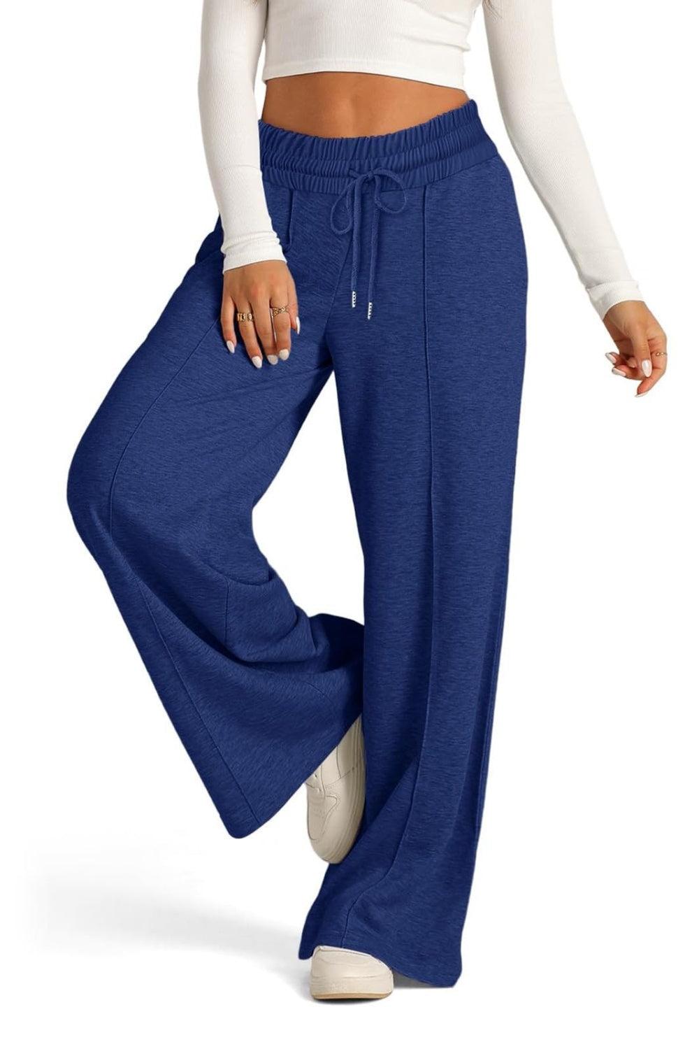 Drawstring Elastic Waist Wide Leg Pants - Bona Fide Fashion