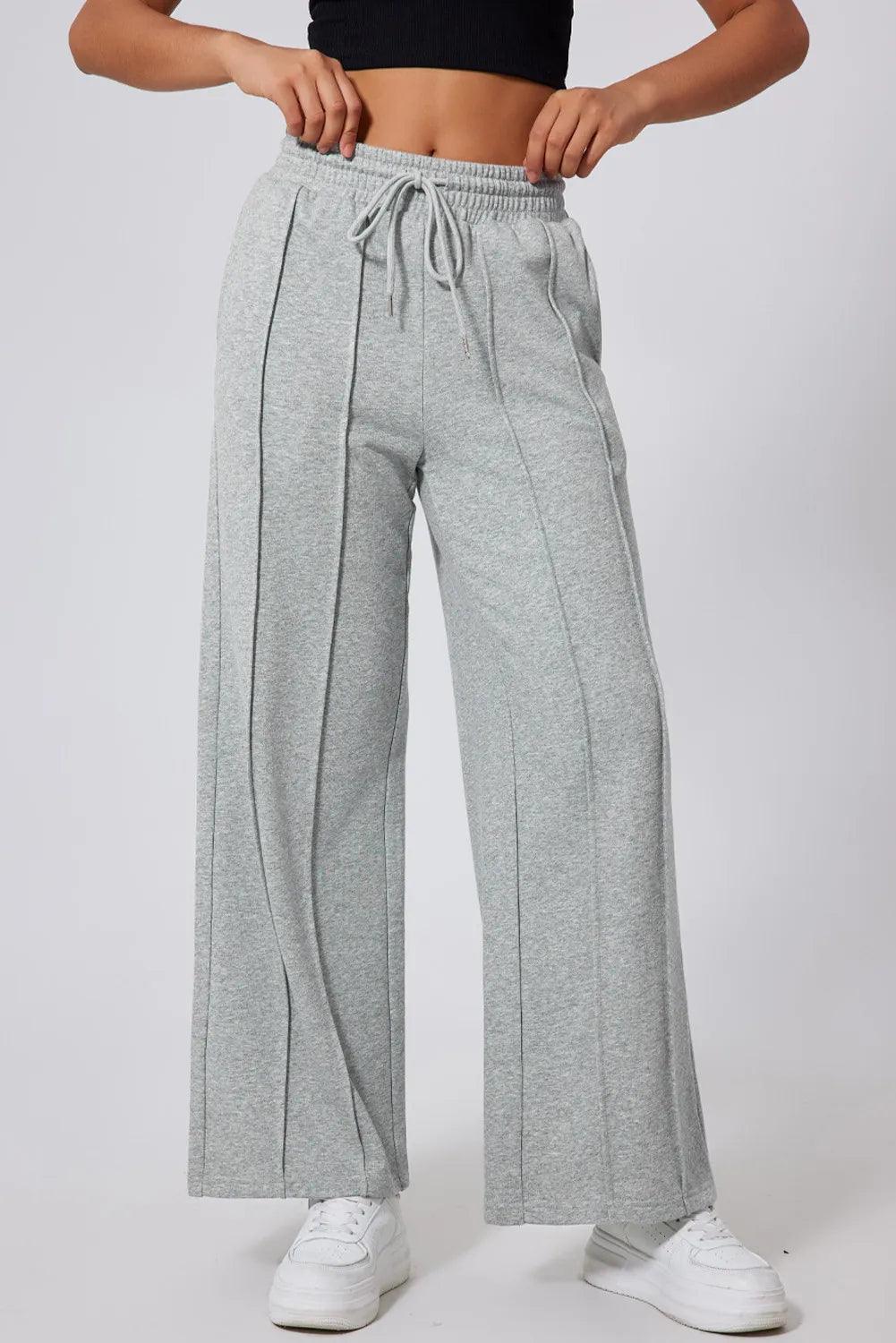 Drawstring Wide Leg Active Pants - Bona Fide Fashion