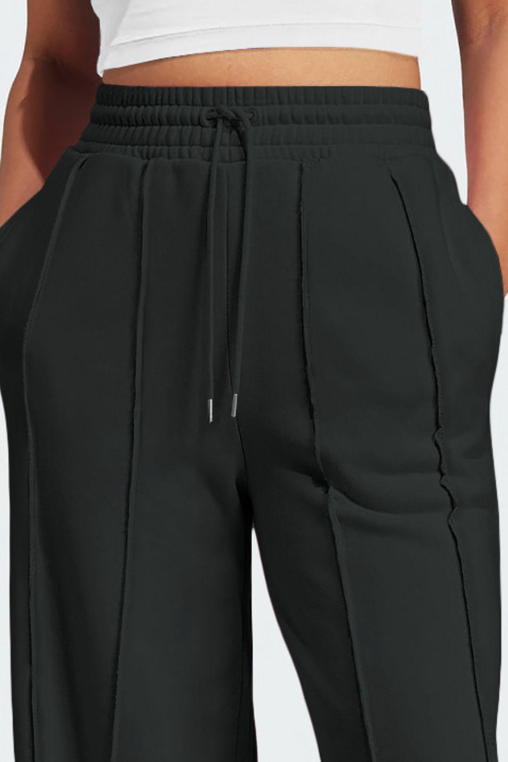 Drawstring Wide Leg Active Pants - Bona Fide Fashion