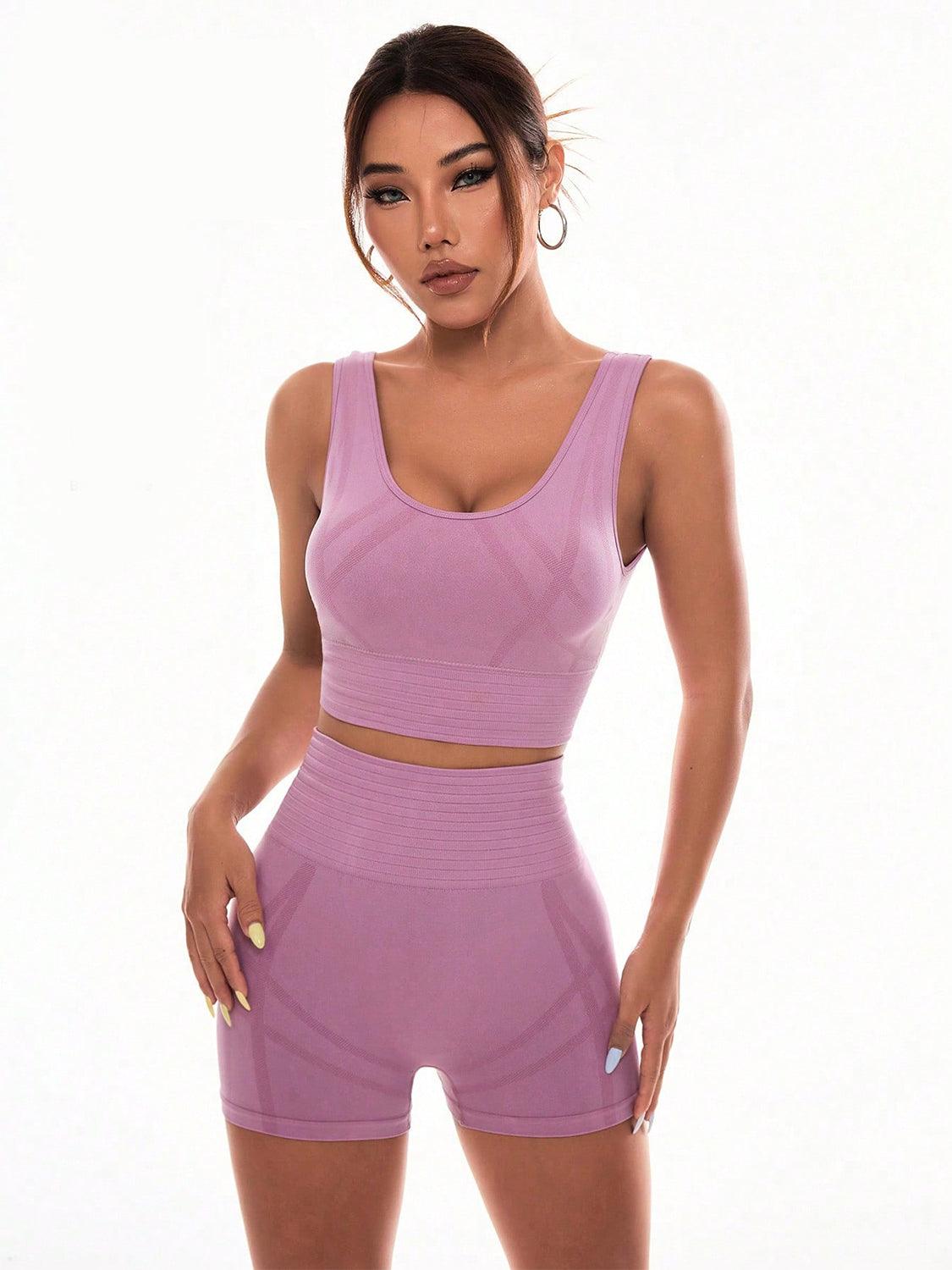 Scoop Neck Wide Strap Top and Shorts Active Set - Bona Fide Fashion