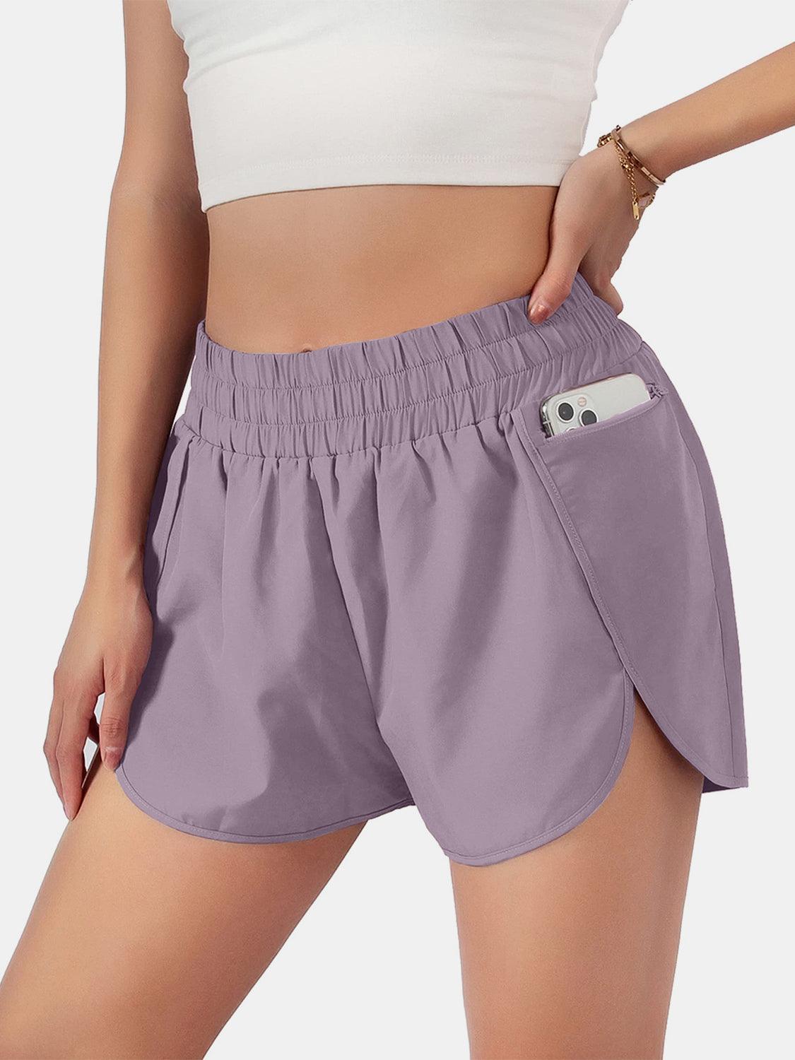 Elastic Waist Active Shorts - Bona Fide Fashion