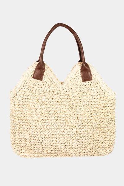 Fame Straw Braided Faux Leather Strap Shoulder Bag - Bona Fide Fashion