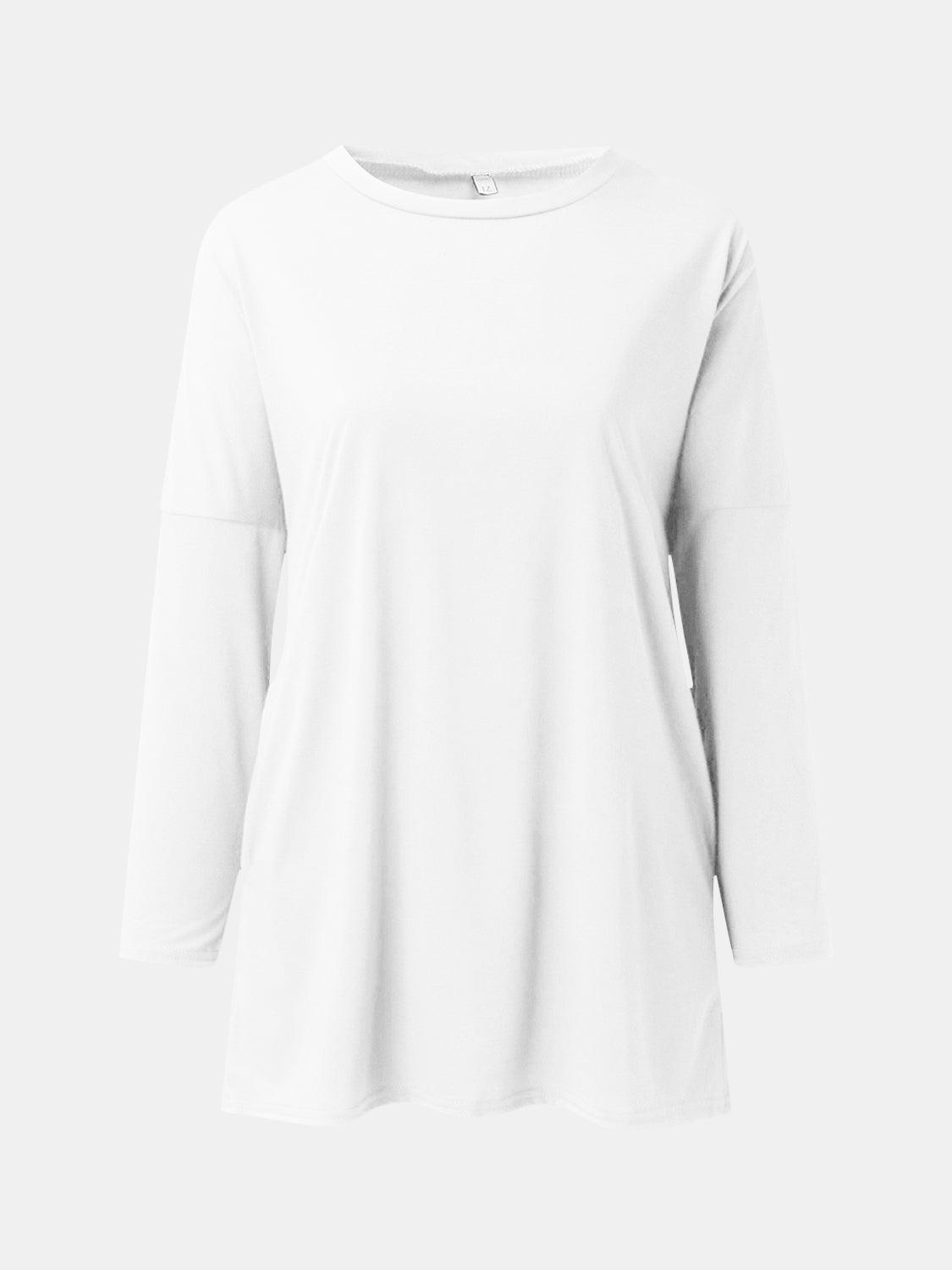 Full Size Round Neck Long Sleeve T-Shirt - Bona Fide Fashion