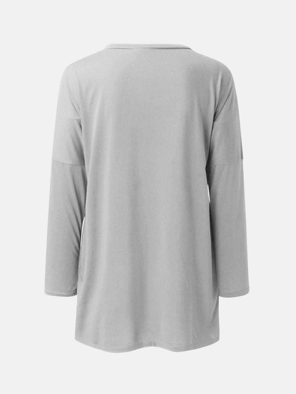 Full Size Round Neck Long Sleeve T-Shirt - Bona Fide Fashion