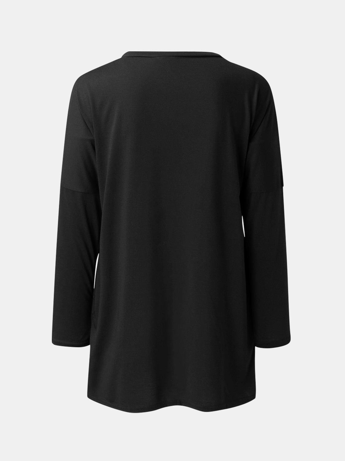 Full Size Round Neck Long Sleeve T-Shirt - Bona Fide Fashion