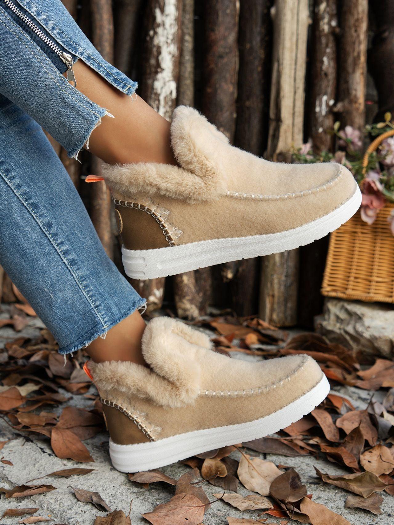 Furry Suede Round Toe Flat Sneakers - Bona Fide Fashion