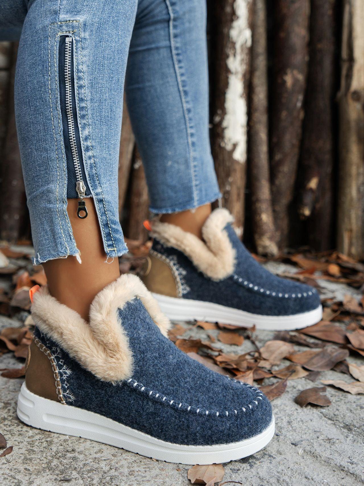 Furry Suede Round Toe Flat Sneakers - Bona Fide Fashion