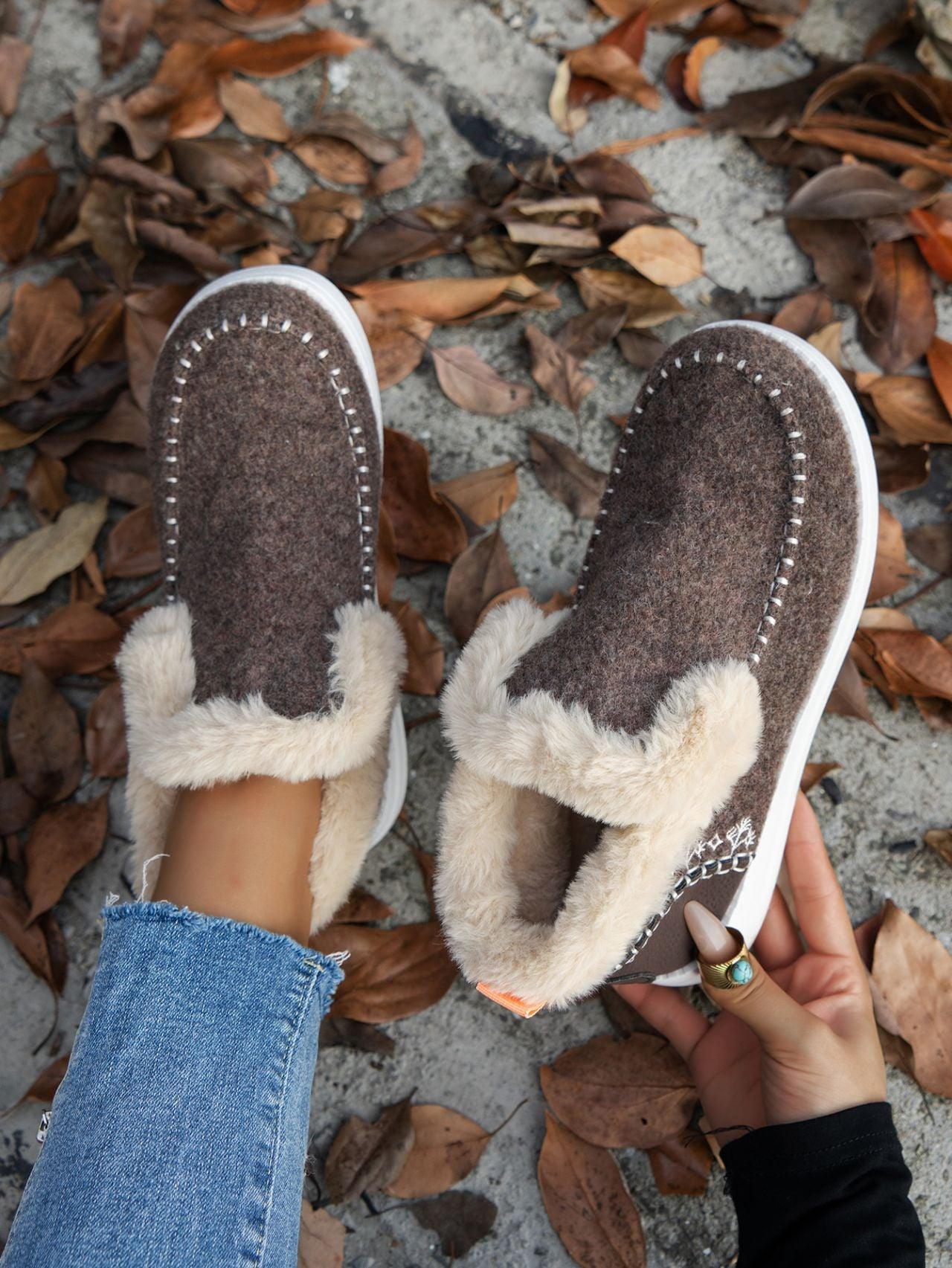 Furry Suede Round Toe Flat Sneakers - Bona Fide Fashion