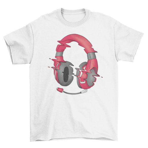 Glitchy headphones t-shirt - Bona Fide Fashion