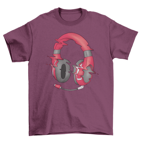 Glitchy headphones t-shirt - Bona Fide Fashion