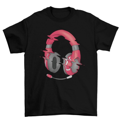 Glitchy headphones t-shirt - Bona Fide Fashion