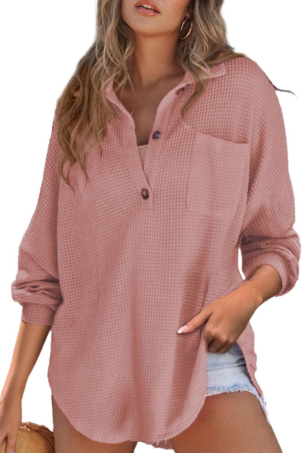 Half Button Long Sleeve Sweatshirt - Bona Fide Fashion