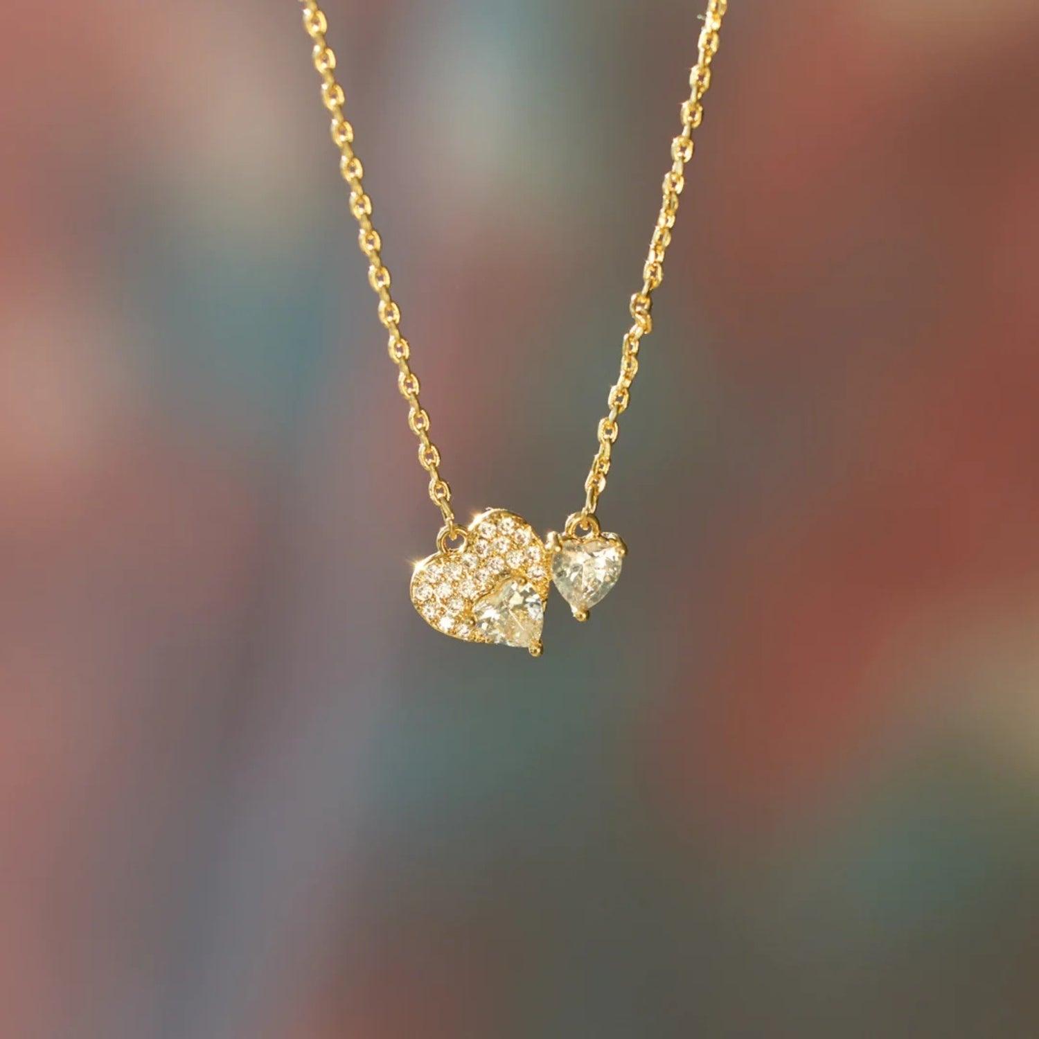 Heart Necklace | 18K Gold-Plated 925 Sterling Silver Zircon - Bona Fide Fashion