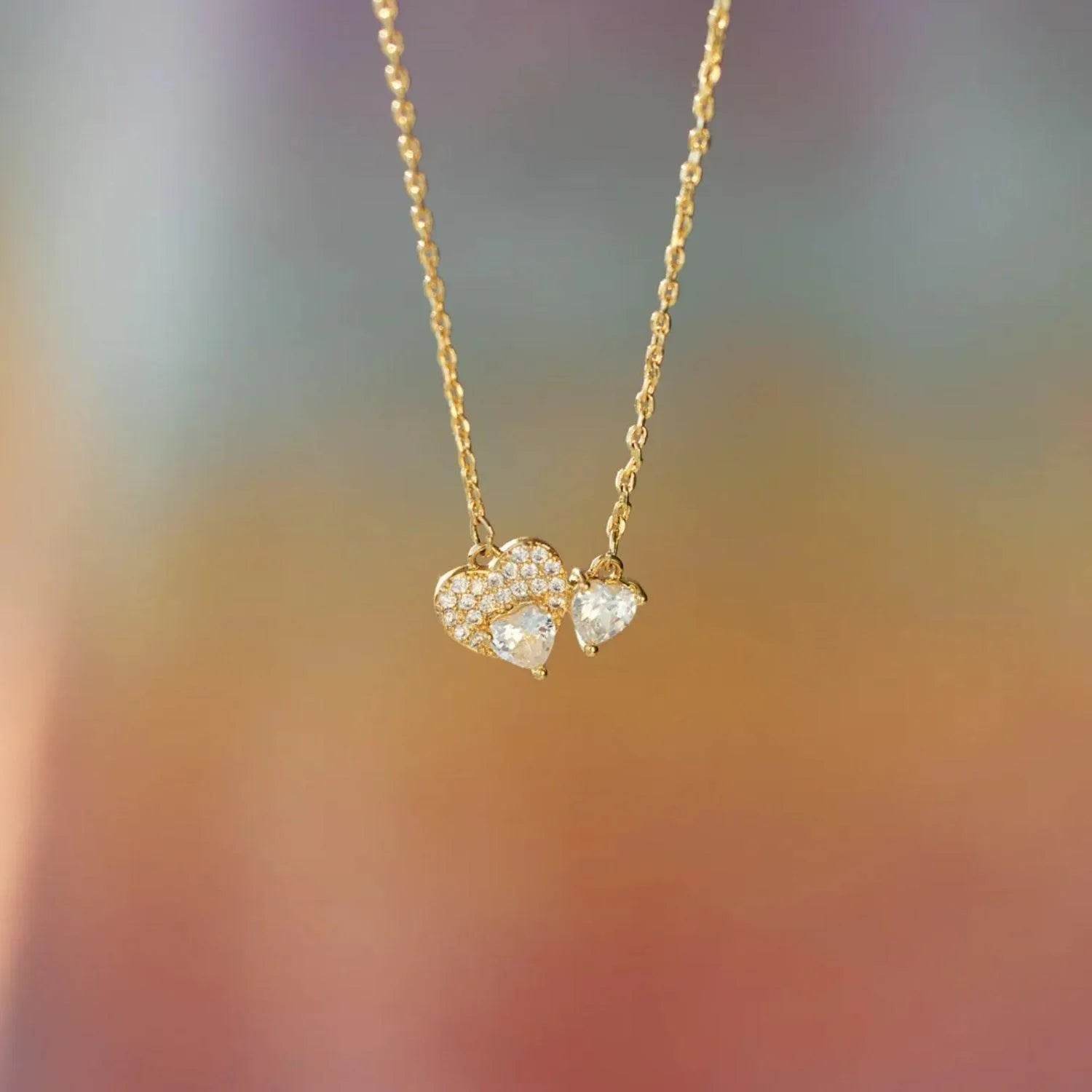 Heart Necklace | 18K Gold-Plated 925 Sterling Silver Zircon - Bona Fide Fashion