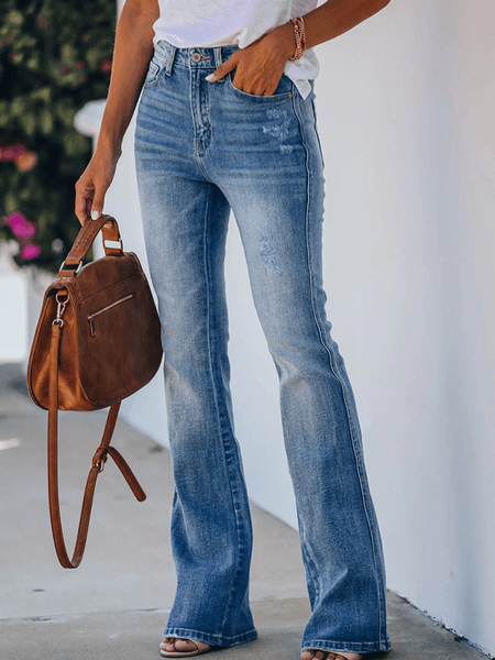 High Elasticity Flared Women's Jeans Pants HW5YP9KWEY - Bona Fide Fashion