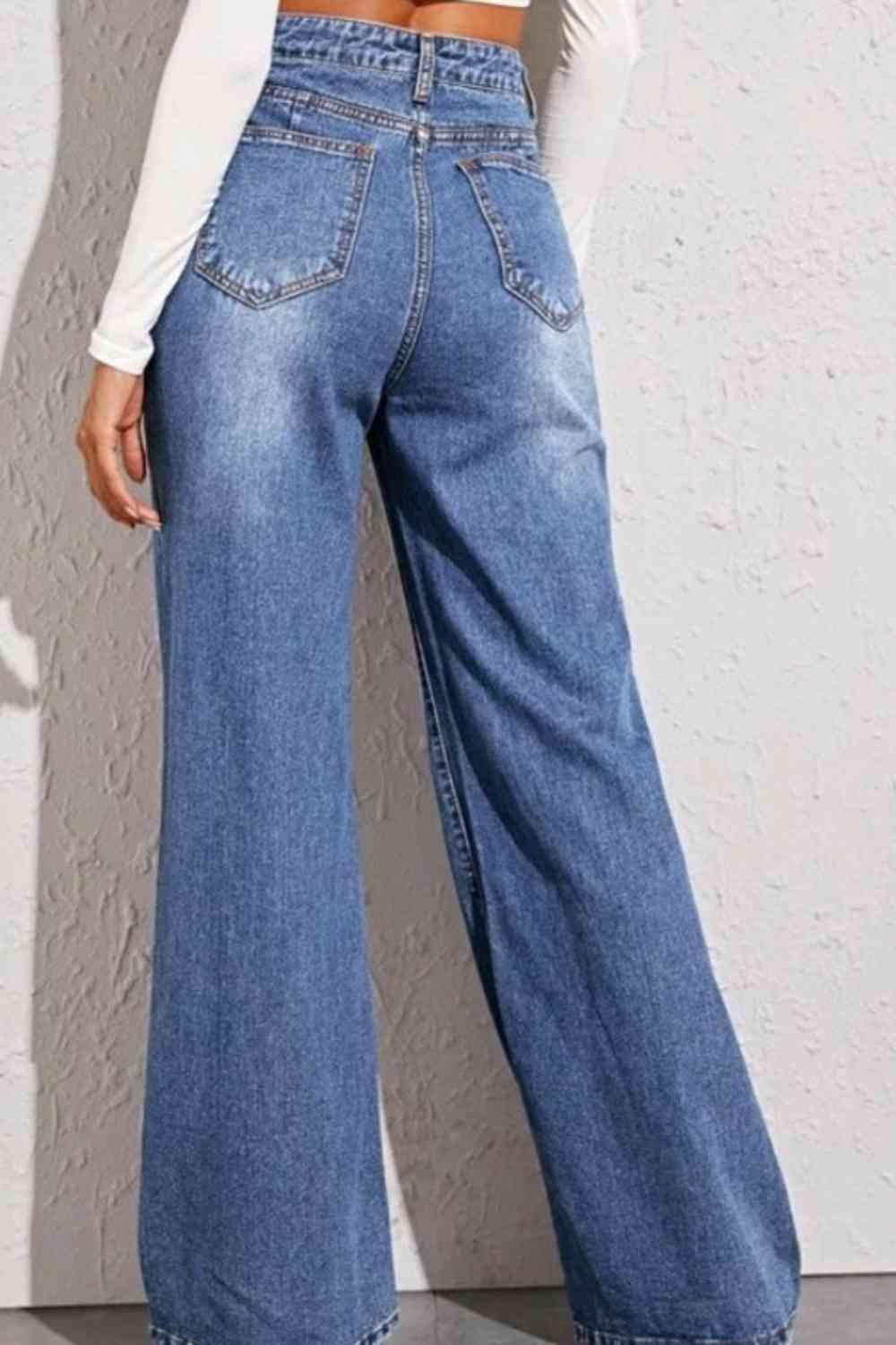 High Waist Wide Leg Jeans - Bona Fide Fashion