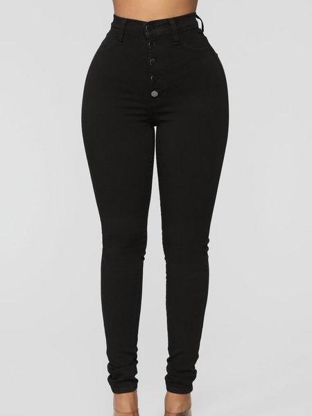 High-Waisted Denim Pants H7XHRQKZYK - Bona Fide Fashion