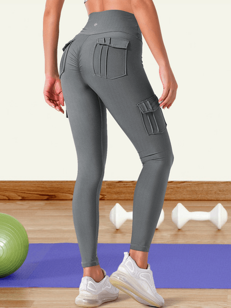 High Waisted Leggings With 4 Pockets H3775TTFKN - Bona Fide Fashion