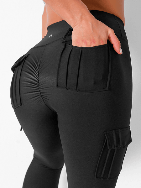 High Waisted Leggings With 4 Pockets H3775TTFKN - Bona Fide Fashion