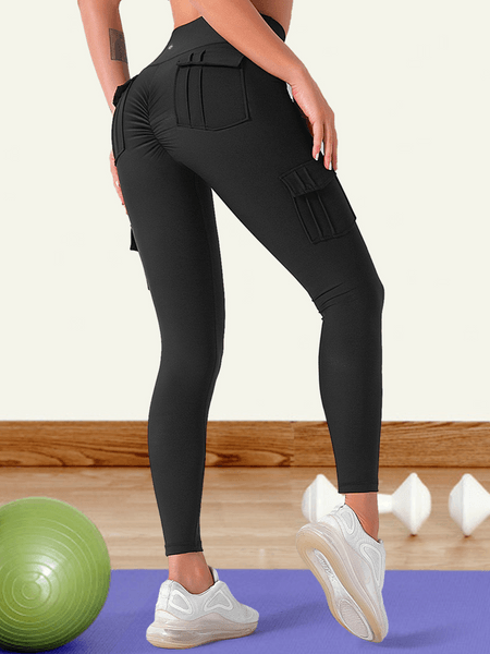 High Waisted Leggings With 4 Pockets H3775TTFKN - Bona Fide Fashion