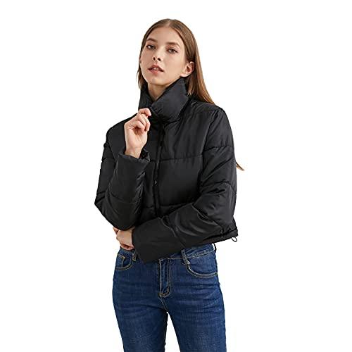 Hujoin Women's Crop Short Black Jacket Cropped Puffer Fashion Jackets for Women Short Lightweight Coat - Bona Fide Fashion