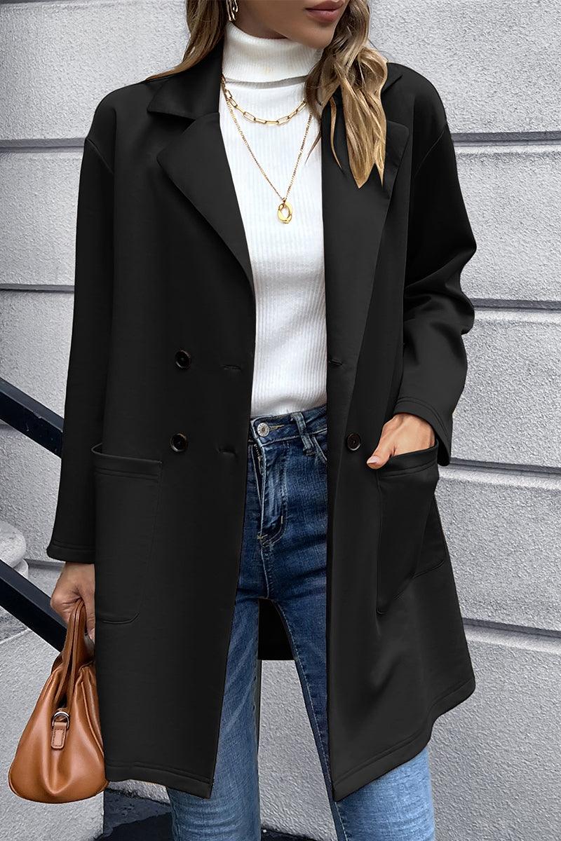 Ivy Lane Lapel Collar Long Sleeve Blazer - Bona Fide Fashion