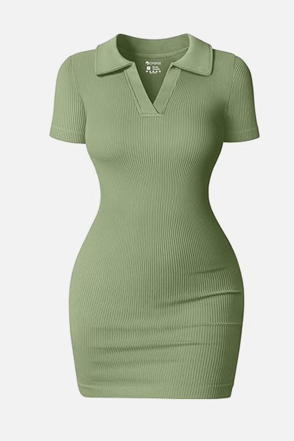 Johnny Collar Short Sleeve Active Dress - Bona Fide Fashion