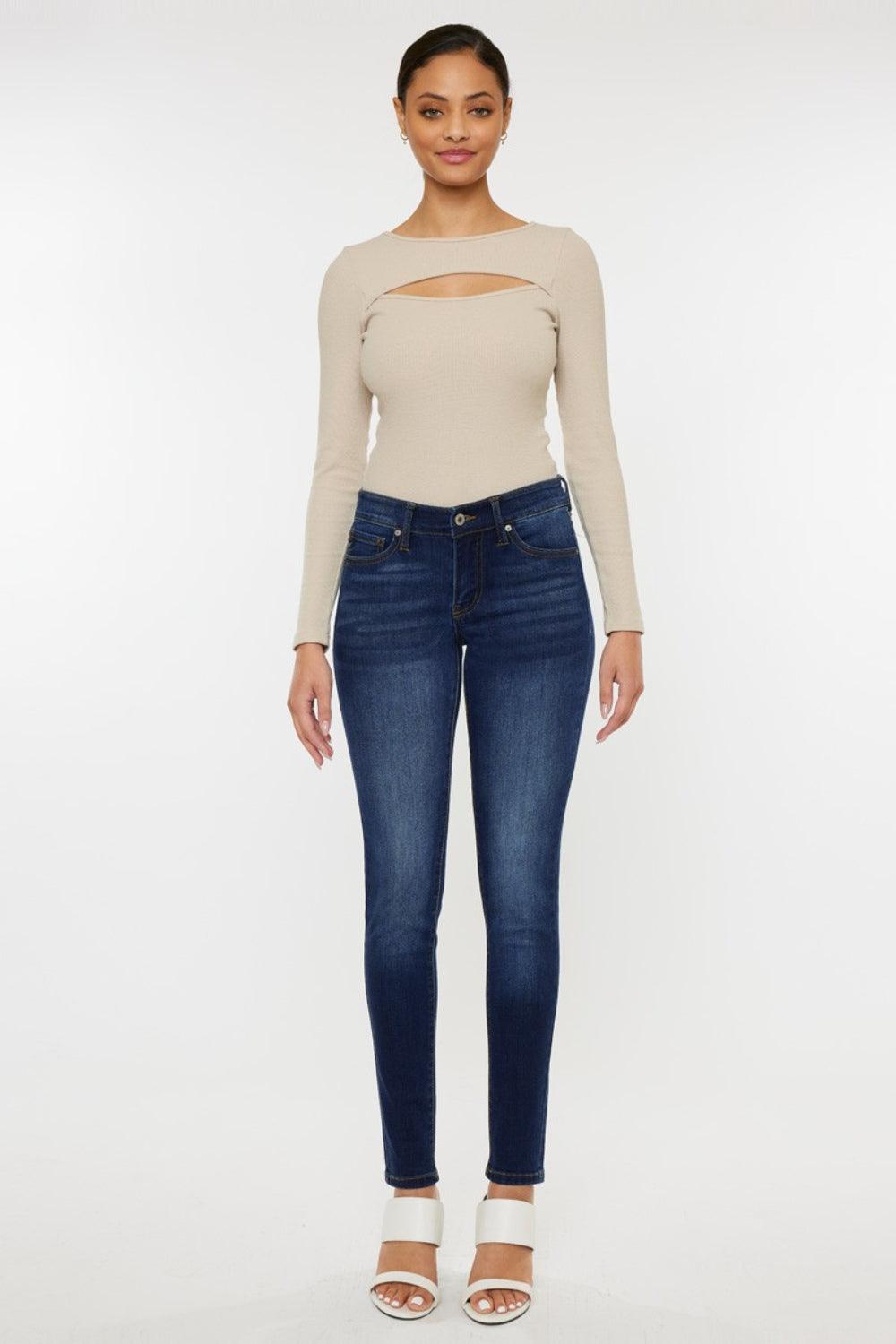 Kancan Mid Rise Gradient Skinny Jeans - Bona Fide Fashion