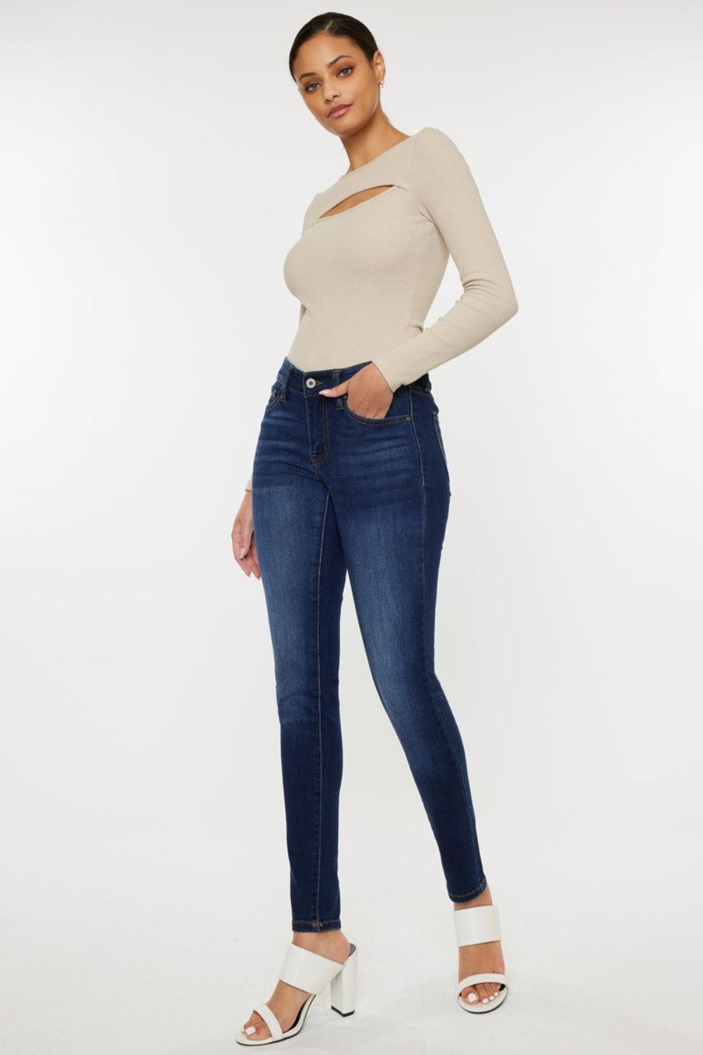 Kancan Mid Rise Gradient Skinny Jeans - Bona Fide Fashion