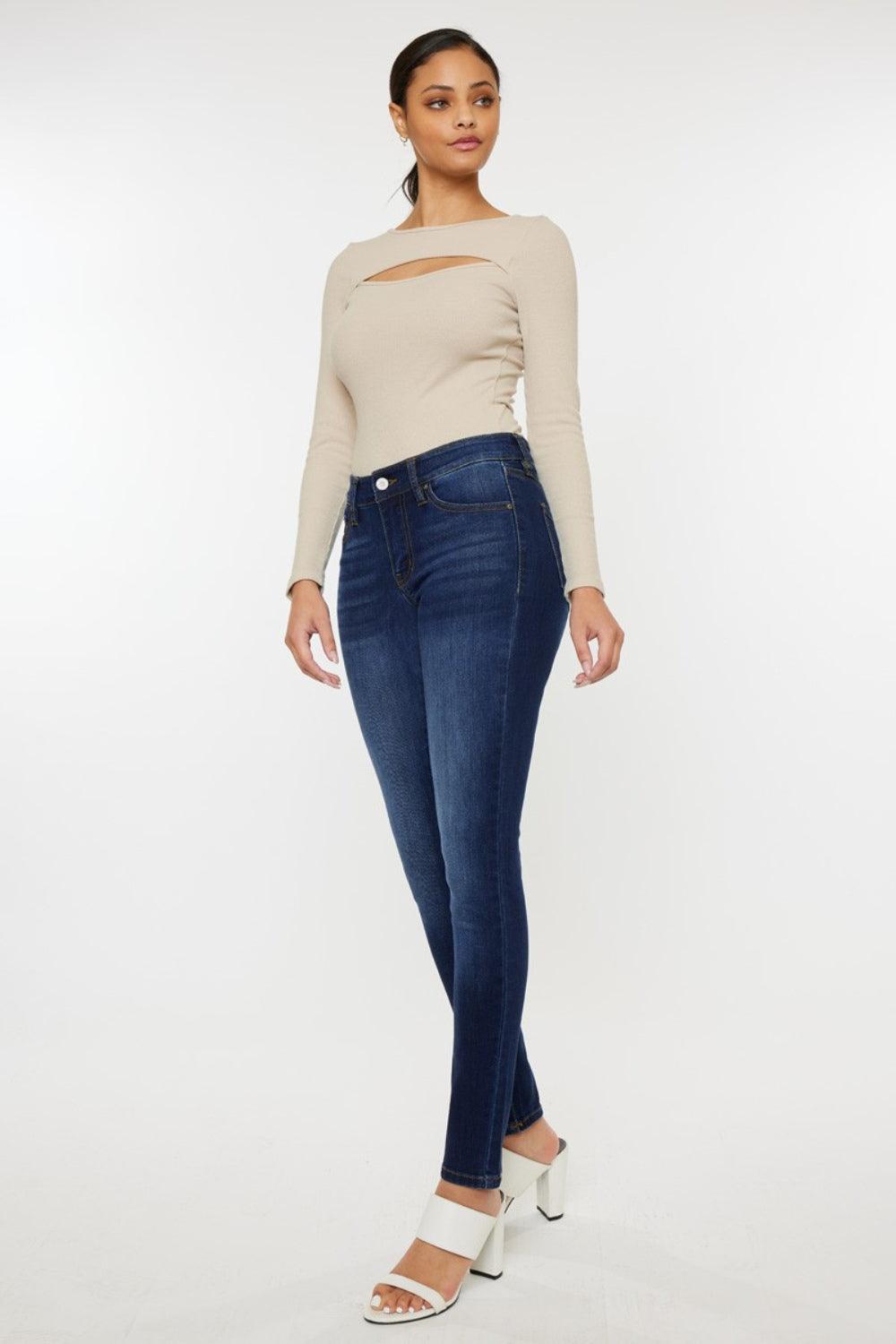 Kancan Mid Rise Gradient Skinny Jeans - Bona Fide Fashion