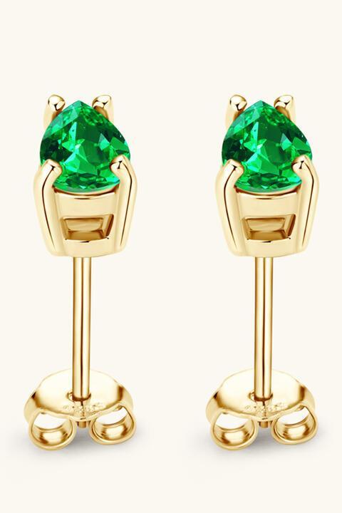 Lab-Grown Emerald Stud Earrings - Bona Fide Fashion