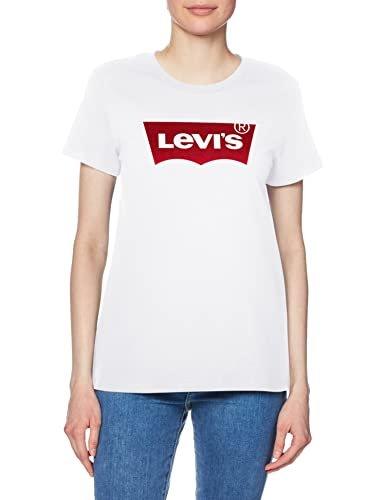 Levi's Women's Perfect Tee-Shirt, Core Housemark White, Small - Bona Fide Fashion