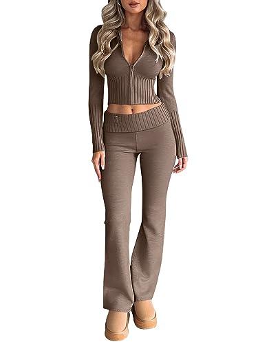 LILLUSORY 2 Piece Outfits For Women 2023 Fall Fashion Casual Trendy Sexy Y2K Clothes Sweatsuit Sweat Suit Matching Loungewear Lounge Pants Hoodies Sweatshirt Sweater Sets - Bona Fide Fashion