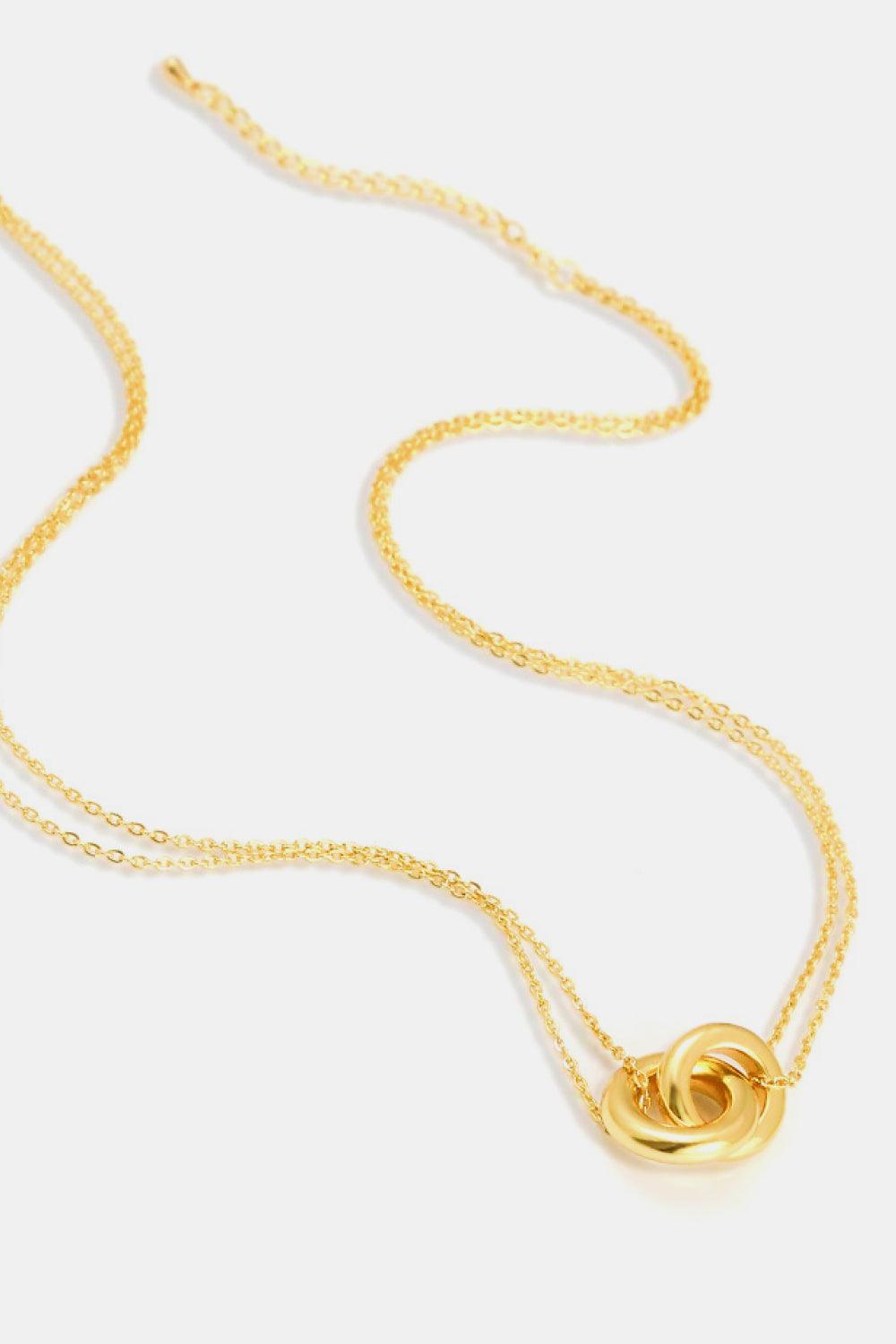 Linked Ring Pendant Chain Necklace - Bona Fide Fashion