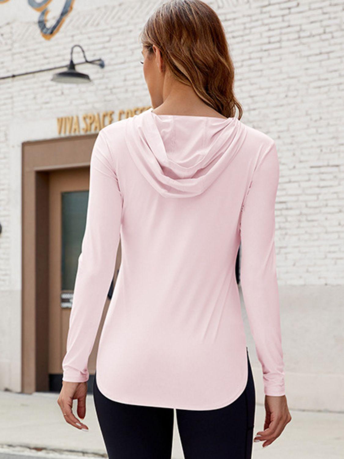 Long Sleeve Hooded Active Top - Bona Fide Fashion