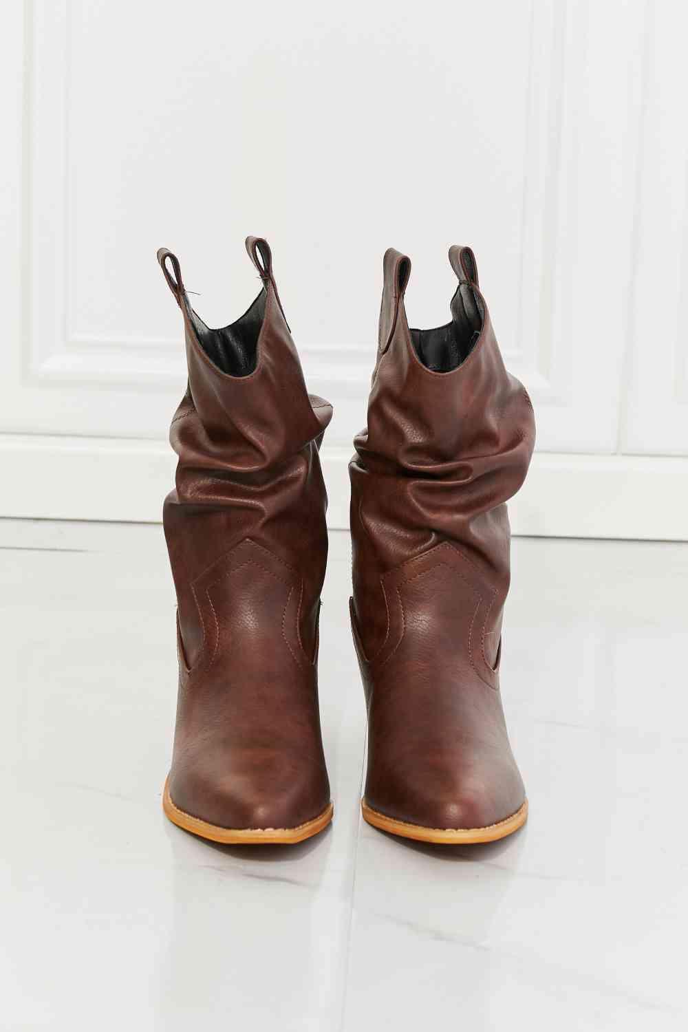 MMShoes Better in Texas Scrunch Cowboy Boots in Brown - Bona Fide Fashion