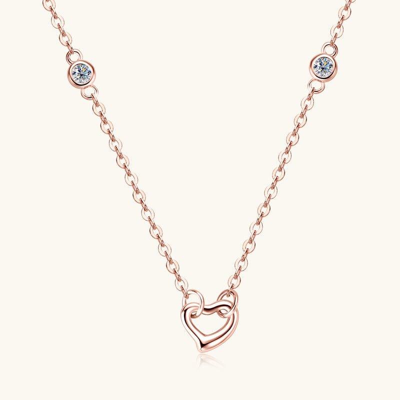 Moissanite 925 Sterling Silver Heart Necklace - Bona Fide Fashion
