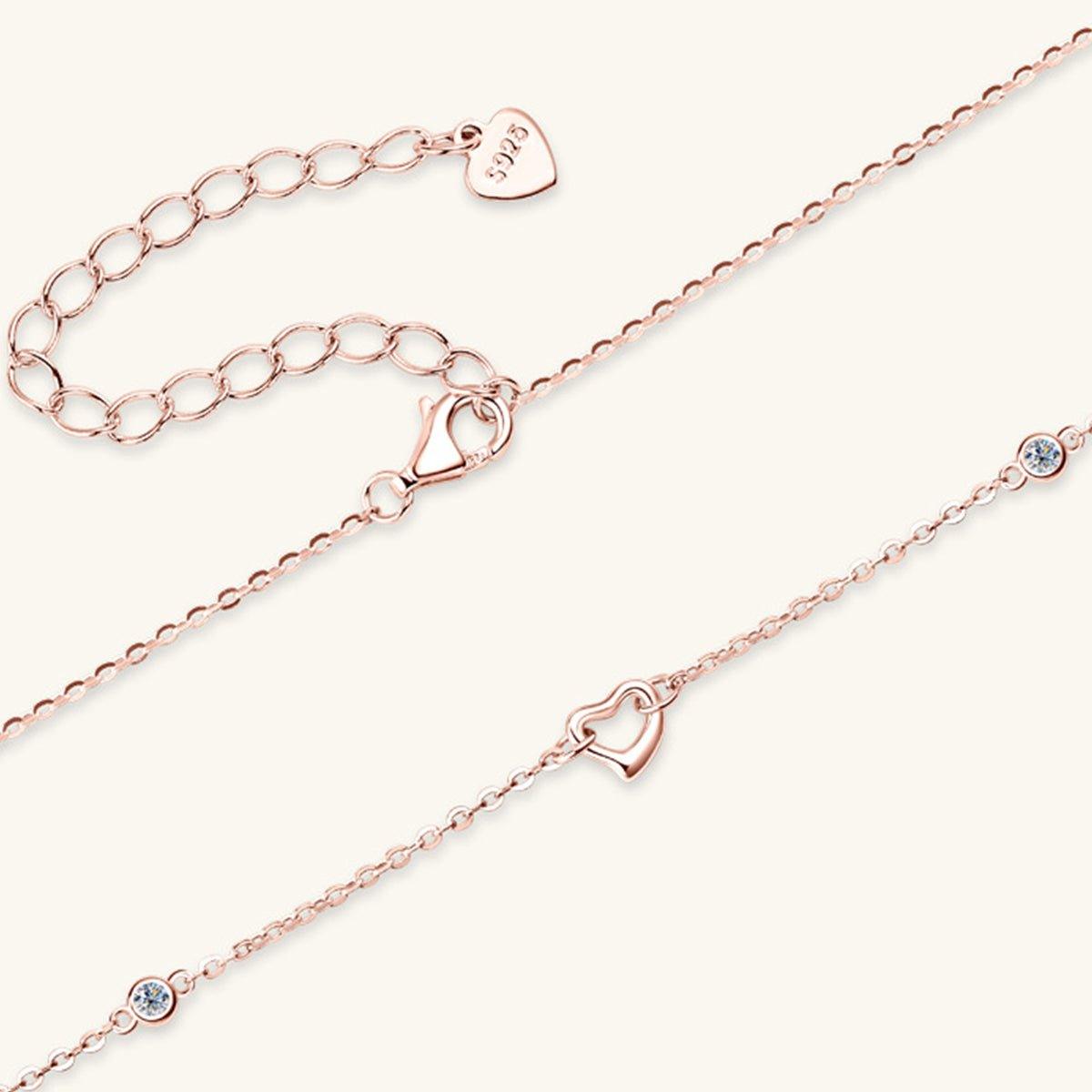 Moissanite 925 Sterling Silver Heart Necklace - Bona Fide Fashion