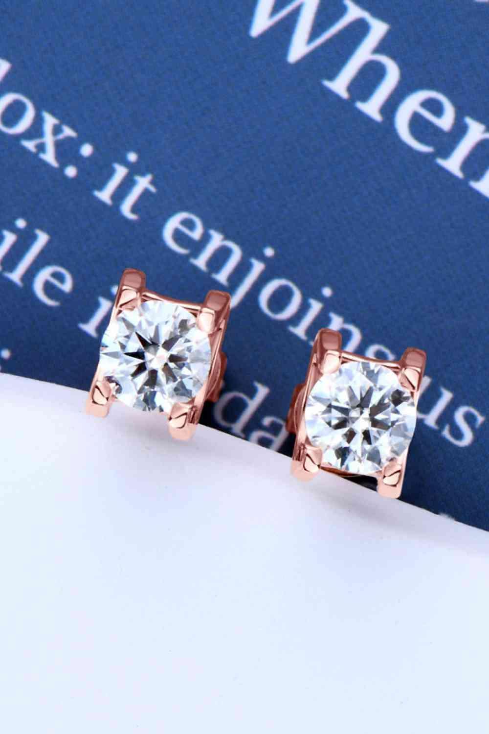 Moissanite 925 Sterling Silver Stud Earrings - Bona Fide Fashion