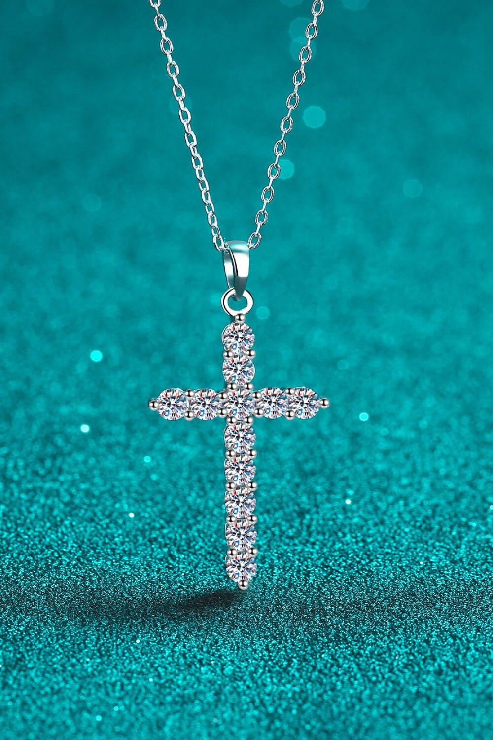 Moissanite Cross Pendant Chain Necklace - Bona Fide Fashion