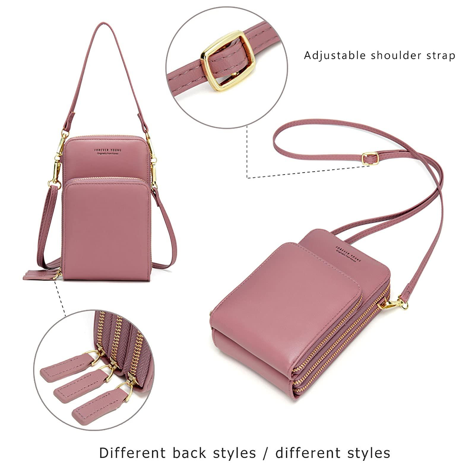 myfriday Small Crossbody Cell Phone Bag for Women, Mini Over Shoulder Handbag Purse with Credit Card Slots - Bona Fide Fashion