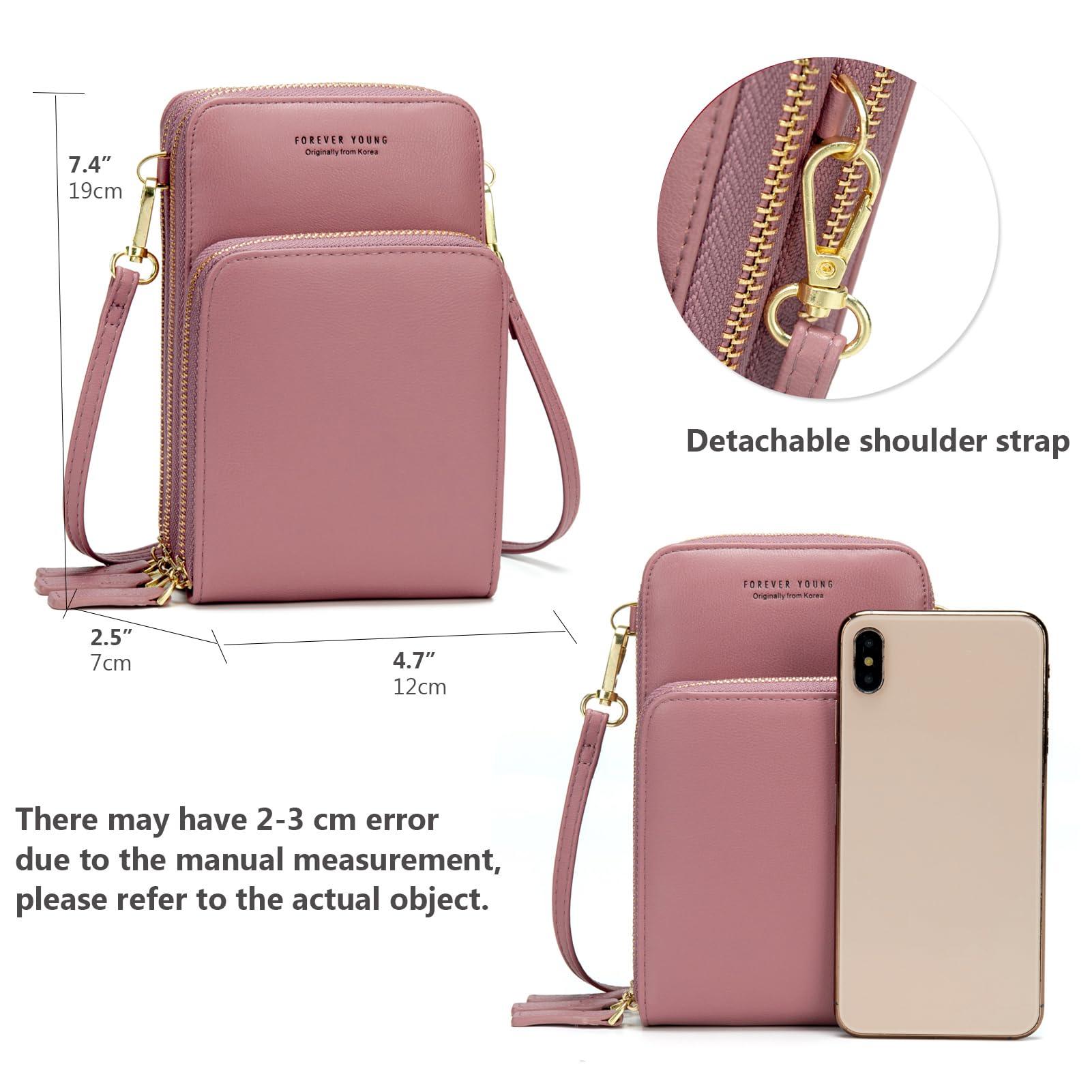 myfriday Small Crossbody Cell Phone Bag for Women, Mini Over Shoulder Handbag Purse with Credit Card Slots - Bona Fide Fashion