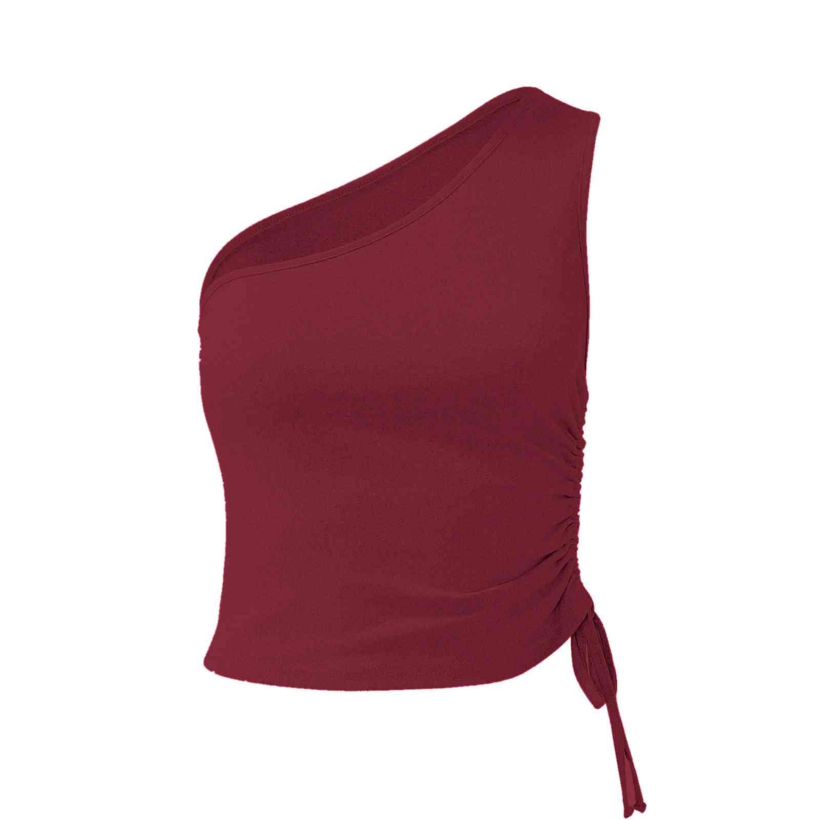 One Shoulder Tie Detail Cami - Bona Fide Fashion