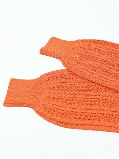 Openwork Off-Shoulder Long Sleeve Sweater - Bona Fide Fashion