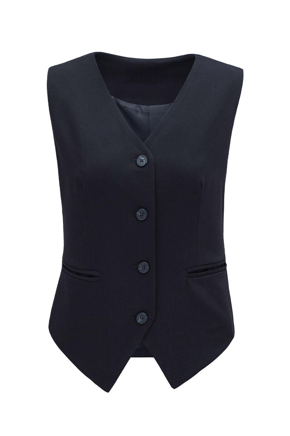 Pocketed Button Up Vest - Bona Fide Fashion