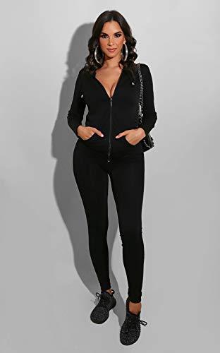 PRETTYGARDEN Women's Two Piece Tracksuit Set Long Sleeve Zipper Hoodie Jacket with Sweatpants Sweatsuit Jogger Workout Set (Black,Medium) - Bona Fide Fashion