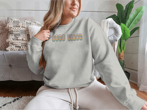 Retro Good Vibes Illustration Design for Sweatshirt - Bona Fide Fashion