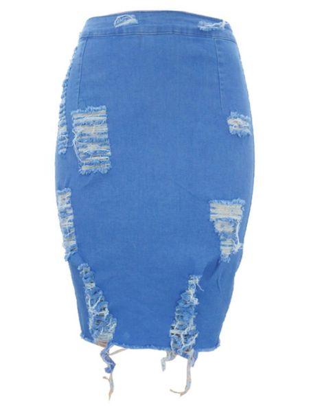 Ripped Denim Skirt H9MZ8QTDKN - Bona Fide Fashion